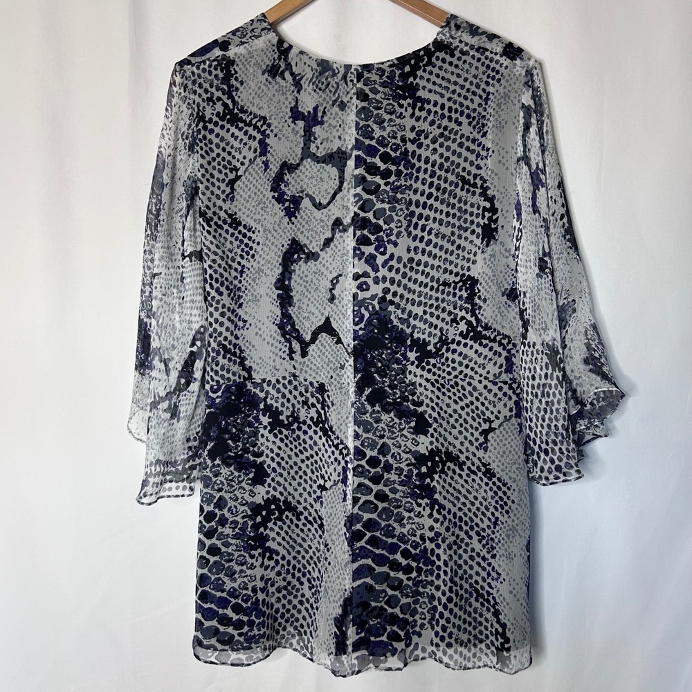Badgley Mischka NWT Blouse Size 1X Snake Print Silk Chiffon Twist Front Blouse - Picture 6 of 8